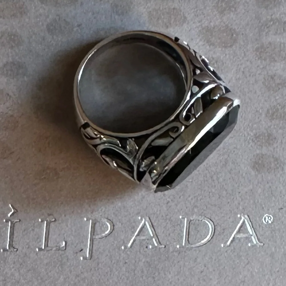 Silpada .925 Sterling Silver/Chalcedony Smoky Swirl Ring Size 7 R2045. - Picture 4 of 7